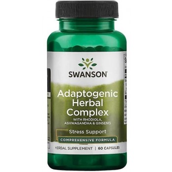 Swanson Adaptogenic Herbal Complex with Rhodiola Ashwagandha & Ginseng 60 caps
